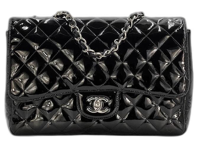 Timeless CLASSIC CHANEL BAG JUMBO Black Patent leather  ref.748387