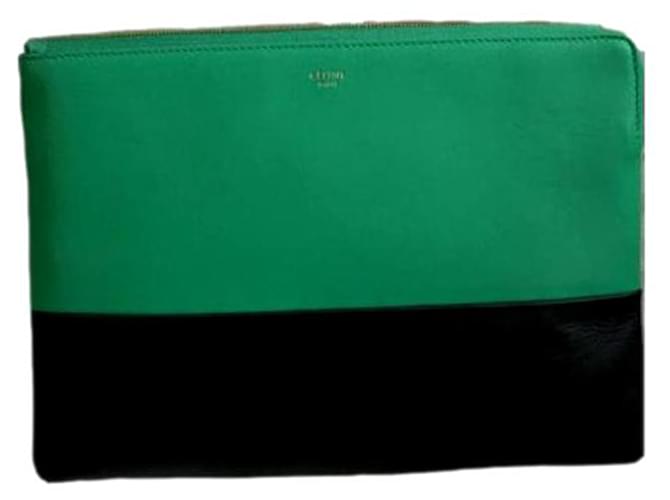 Classic Box Céline Clutch Pouch Light green Leather  ref.748428