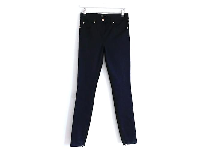 Versace Navy/Black Mixed Fabric Jeans Navy blue Cotton  ref.748637