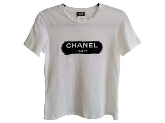 Chanel Tops Branco Algodão  ref.748655