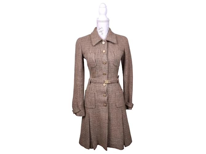 Chanel casaco de tweed ocre Bronze Pano  ref.748799