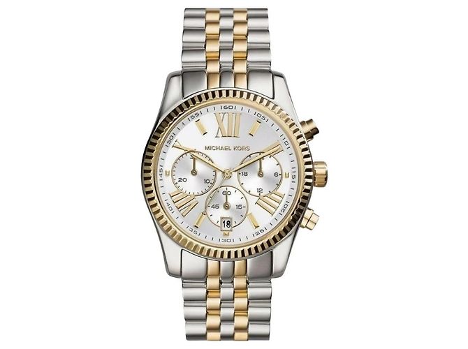 Orologio Michael Kors Lexington Cronografo Quadrante Argento D'oro