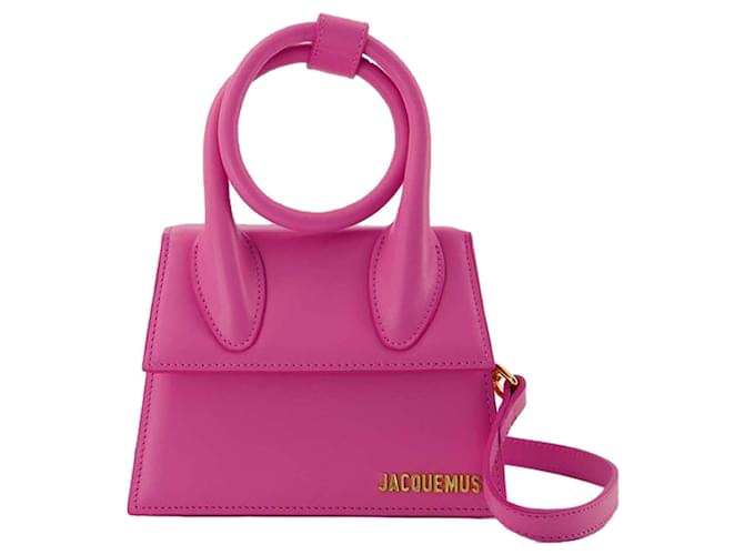 Le Chiquito Bow Bag - Jacquemus - Rosa - Leder Pink  ref.748935