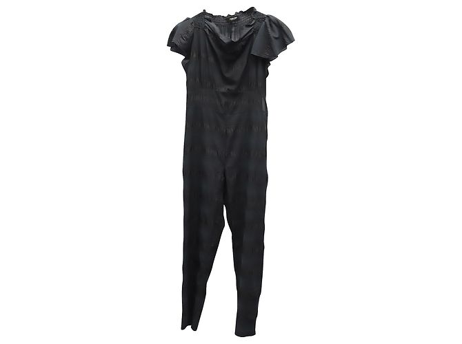 Macacão Rachel Comey com cinto em seda preta Preto