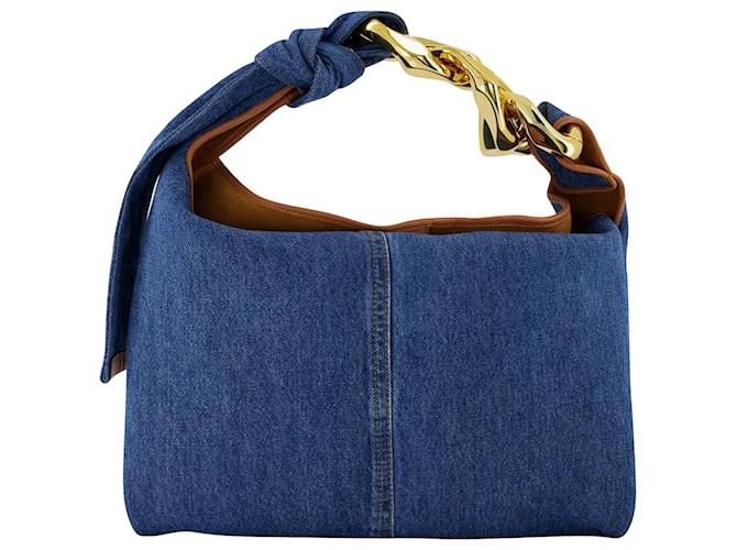 JW Anderson Small Chain Hobo Bag - J.W. Anderson -  Blue Denim - Leather Cloth  ref.749030