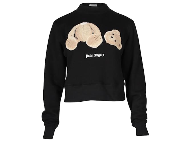 Palm Angels Bear Sweatshirt in Black Cotton  ref.749065