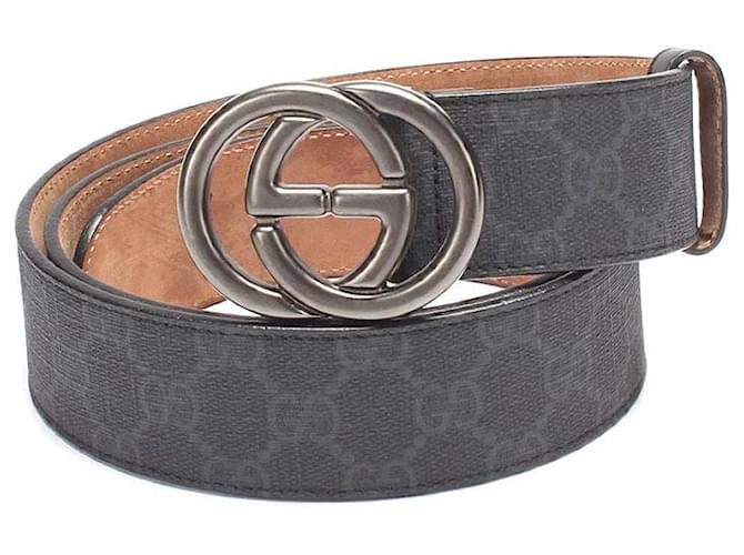 gucci GG Supreme Interlocking G Belt grey Cloth  ref.749127
