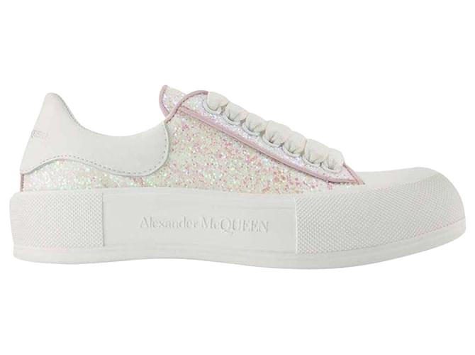 Sneakers Oversize - Alexander Mcqueen - Nero/Bianco - Pelle Multicolore  ref.749164