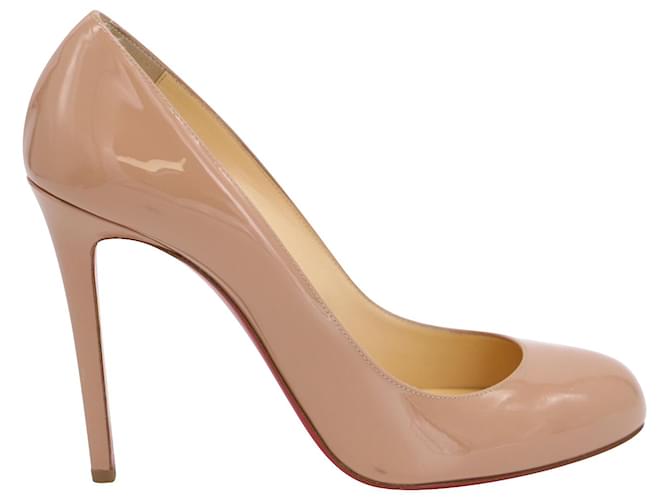 Christian Louboutin Fifille 100 Pumps in Nude Patent Leather Flesh ref.749176 Joli Closet