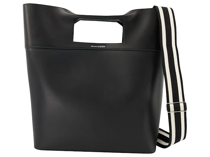 The Square Bow Ns Handbag - Alexander Mcqueen -  Black - Leather  ref.749196