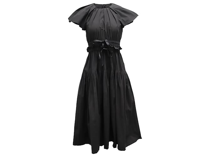 Ulla Johnson Delmara Midi Dress in Black Cotton  ref.749200