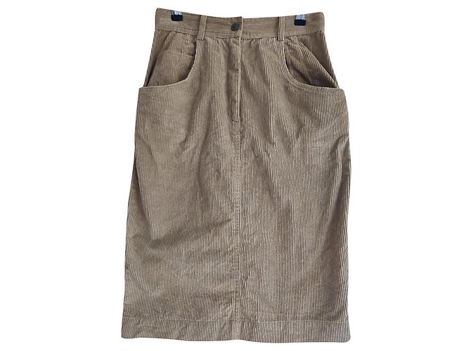 Falda Fendi de algodón caqui