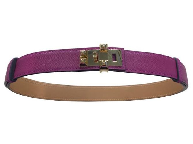 Cinto Hermès Collier De Chien 24 Rosa Pourpre Couro