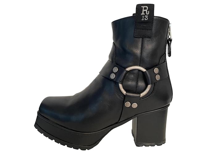 R13 Ankle Boots Black Leather  ref.749479