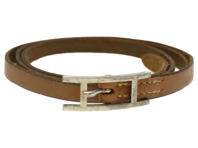 Hermès HERMES Strap Leather Beige Auth ar8382