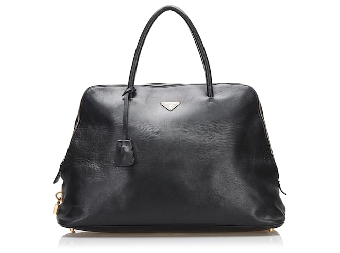Prada Black Classic Promenade Handbag Leather Pony-style calfskin  ref.749697