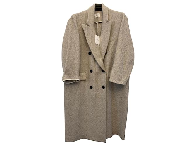 Isabel Marant Coats, Outerwear White Eggshell Wool  ref.749709