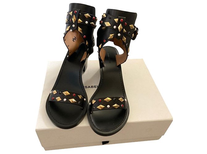 Sandali Isabel Marant in pelle neri 39 Nero