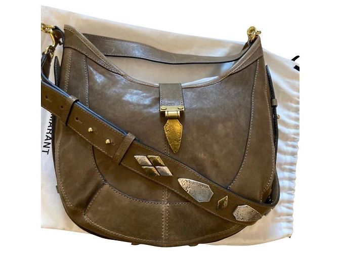 Sac à main Isabel Marant en cuir Gris Khaki Kaki
