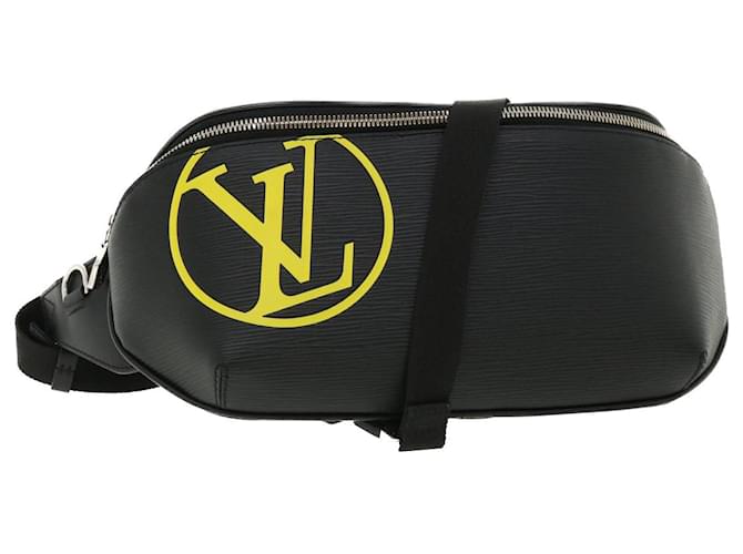 Clutch Bags Louis Vuitton Louis Vuitton EPI LV Circle BAM Waist Bag Black Yellow M55131 LV Auth ar8522