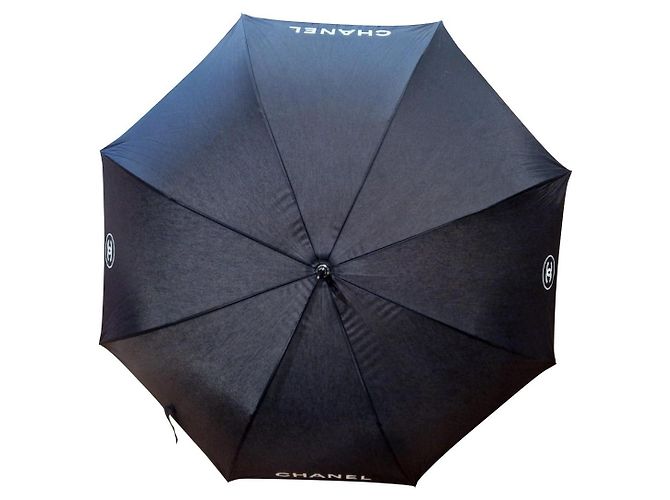 Chanel umbrella black leather handle