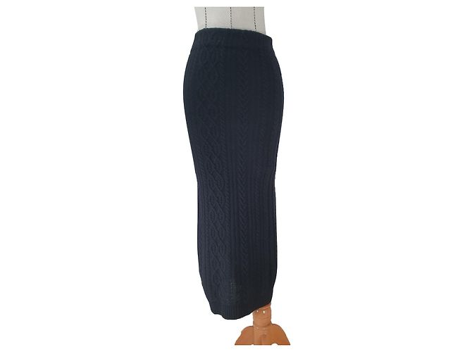 Ralph Lauren Midirock Schwarz Kaschmir Wollmischung