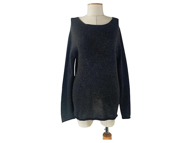 Autre Marque Knitwear Dark grey Wool Polyamide  ref.749936
