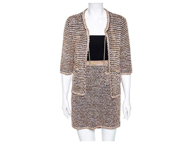 Jupe veste tailleur multicolore en tweed Chanel Viscose Nylon  ref.749955