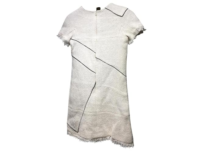 Vestido de mezcla de algodón blanco de Chanel Lana Nylon Acrílico Poliuretano  ref.749967