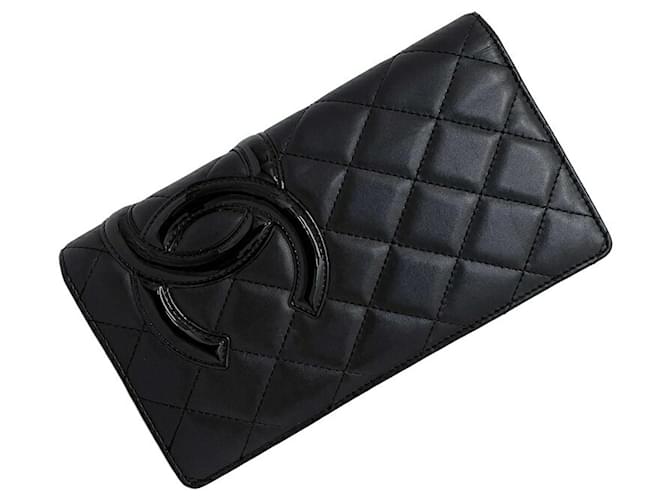 Línea Chanel Cambon Negro Cuero  ref.750013