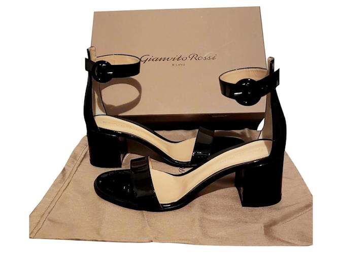 Gianvito Rossi Chaussures sandalettes cuir Noir  ref.750079
