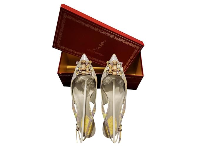 Rene Caovilla Crystal Ballet Flats Multiple colors Patent leather  ref.750082