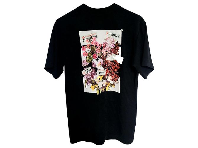 T-shirt nera Off White in cotone Nero