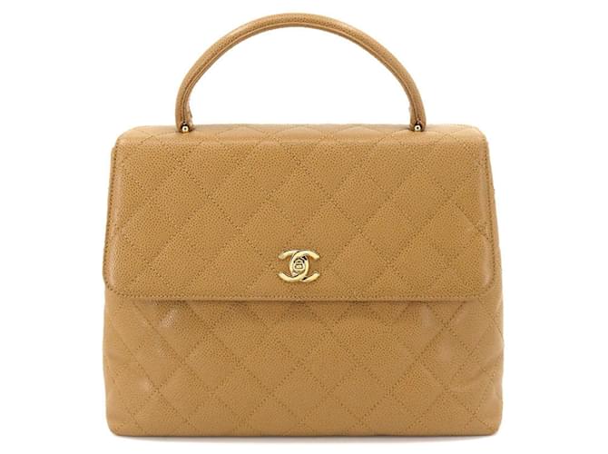 Chanel Coco Handle Beige Leather  ref.750220