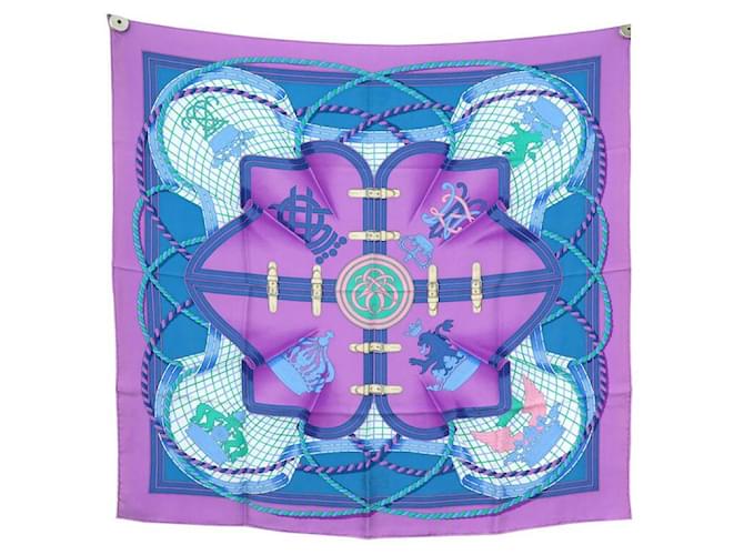 Hermès NEW HERMES SCARF LARGE OUTFIT ORIGNY CARRE 90 PURPLE SILK NEW SILK SCARF  ref.750282