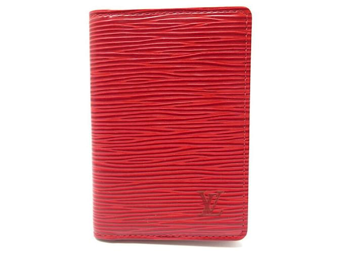 NEUF PORTE CARTES LOUIS VUITTON ORGANIZER CUIR EPI ROUGE RED CARDS HOLDER  ref.750346