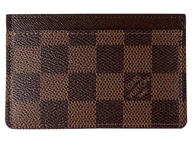 Louis Vuitton Portes-Cartes Simples Marrom Lona  ref.750521