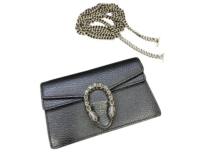 Borsa Gucci Dionysus Super Mini in Pelle Nera Nero