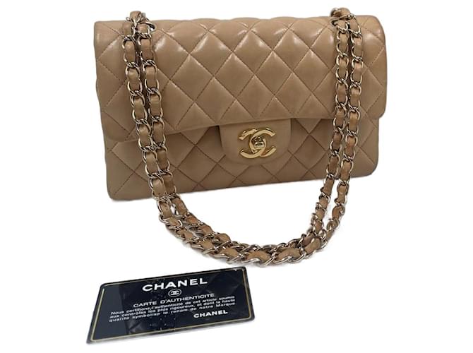Beige Leather Chanel Small Flap Bag ref.750736 - Joli Closet