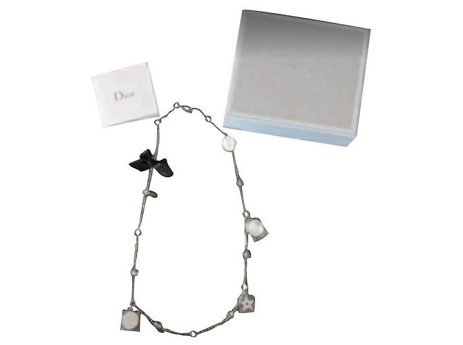 Collana con charm Christian Dior argento acciaio