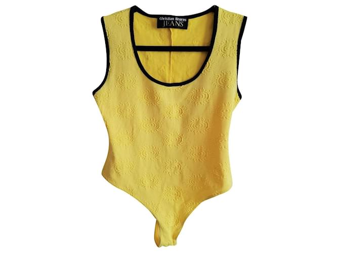 Autre Marque Hauts Viscose Lycra Jaune  ref.750964