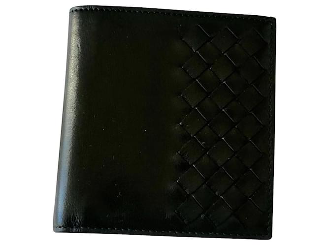 Bottega Veneta black single fold men's wallet Leather  ref.750987
