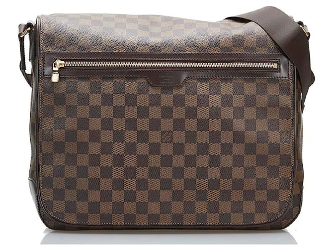 Autre Marque Damier Ebene Spencer Messenger Bag N58021 Braun Leinwand  ref.751121