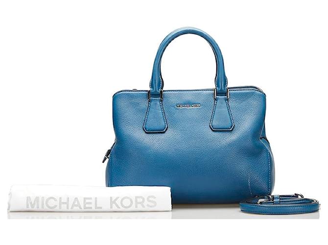 Autre Marque Leather Camille Satchel AV-1509 Blue Pony-style calfskin   - Joli Closet