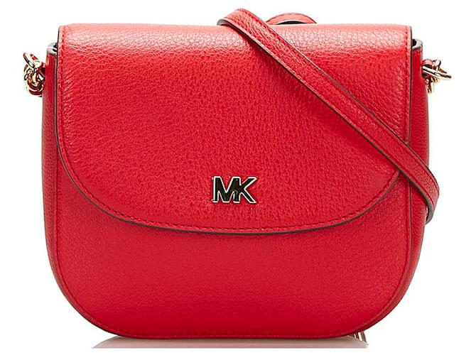 Michael Kors Dome Crossbody Bag Leather Crossbody Bag OA-1811 in Excellent condition Red  ref.751138