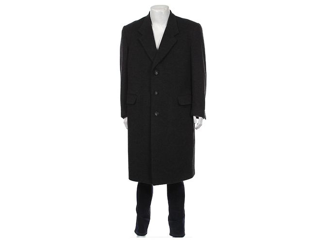Lanvin Black Wool Coat Men Size 54