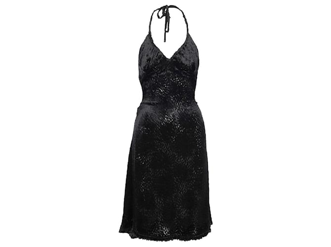 Vivienne Westwood Gold Label Transparentes schwarzes Neckholder-Kleid aus Kunstpelz Grau Viskose Zellulosefaser  ref.751515
