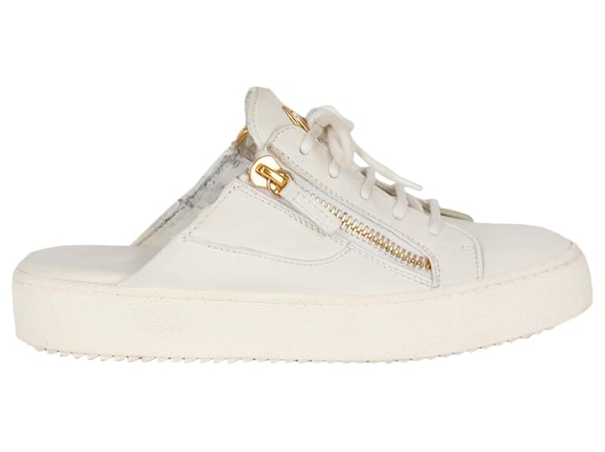 Giuseppe Zanotti Giuseppe Zanotti Slip-On Lace-Up Sneakers White Cream Leather  ref.751521