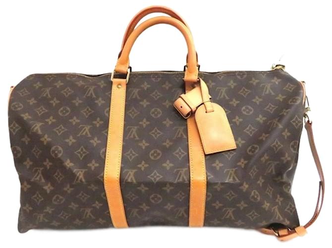 Louis Vuitton Keepall Bandouliere 50 Brown Cloth  ref.751627