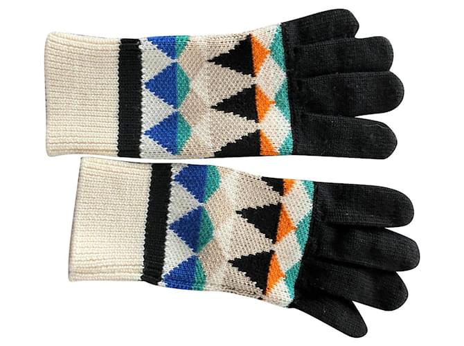 Missoni Handschuhe Schwarz Polyester Wolle Viskose  ref.751801